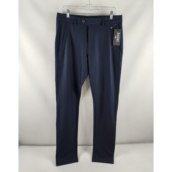 Rhone Pants Mens 32x33 Navy Blue Big Easy Searsucker Pant NWT - Picture 1 of 14